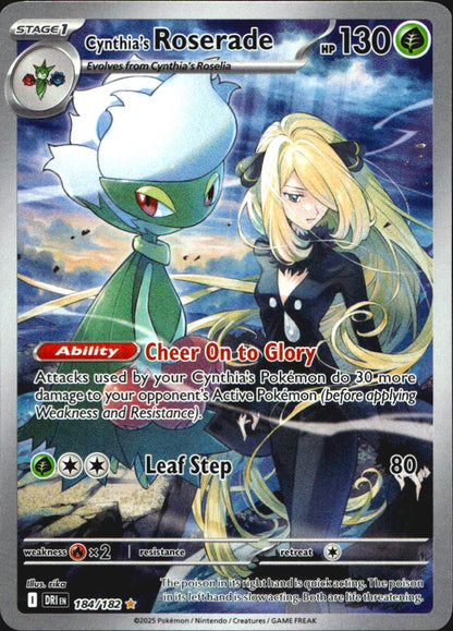 Cynthia's Roserade 184/182 Illustration Rare Destined Rivals Pokemon Near Mint