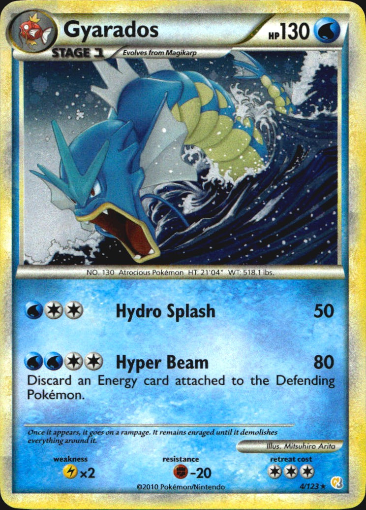 Gyarados 4/123 HeartGold & SoulSilver Holo Rare Pokemon Near Mint
