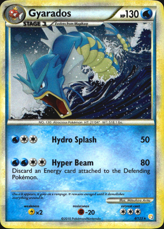 Gyarados 4/123 HeartGold & SoulSilver Holo Rare Pokemon Near Mint
