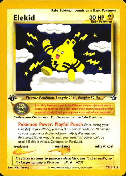 Elekid 22/111 Neo Genesis Rare Pokemon 1st Edition Near Mint