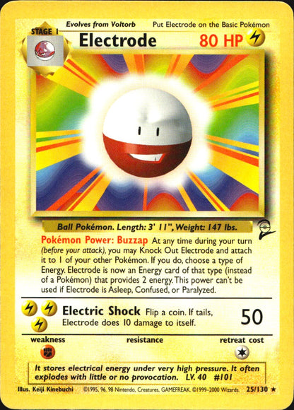 Electrode 25/130 Base Set 2 Rare Pokemon Near Mint
