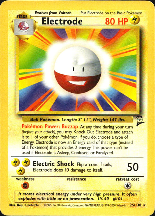 Electrode 25/130 Base Set 2 Rare Pokemon Near Mint