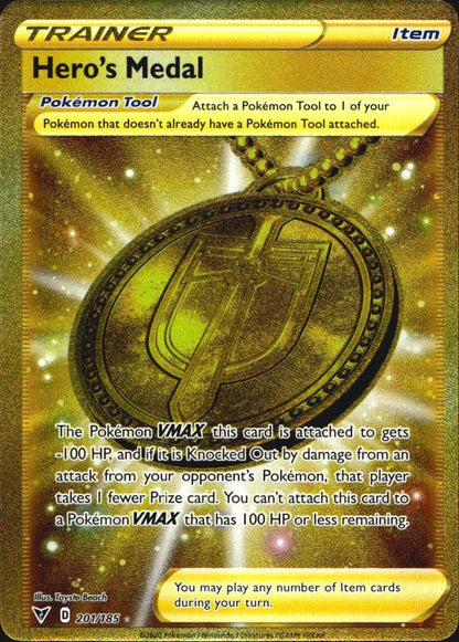 Hero's Medal 201/185 Vivid Voltage Secret Rare Pokemon Holo Near Mint