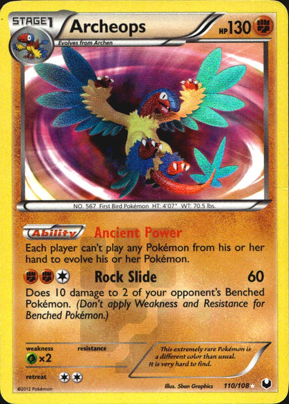 Archeops 110/108 Dark Explorers Secret Rare Pokemon Holo Moderately Played