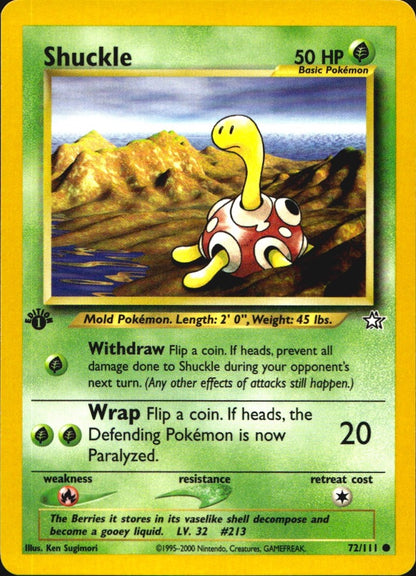 Shuckle 72/111 Common Neo Genesis Pokemon 1st Edition Near Mint