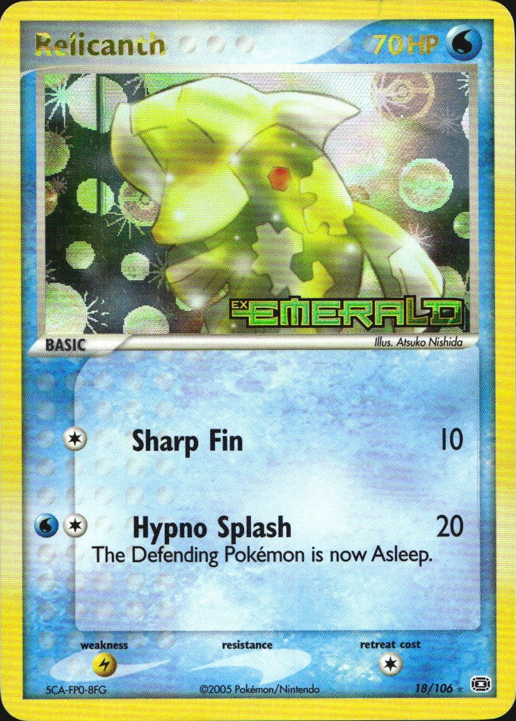 Relicanth 18/106 Emerald Rare Pokemon Reverse Holo Near Mint