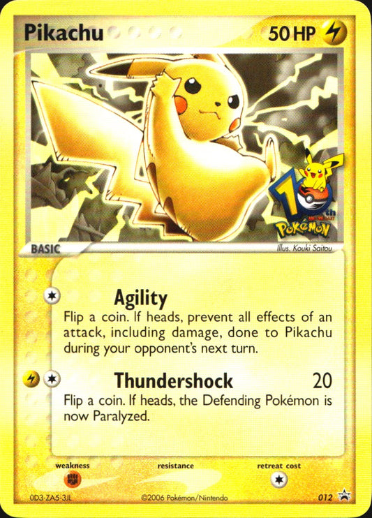 Pikachu 012 Promo 10th Anniversary Pokemon Near Mint
