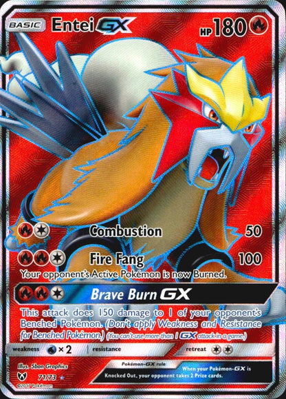 Entei GX 71/73 Shining Legends Ultra Rare Pokemon Holo Near Mint