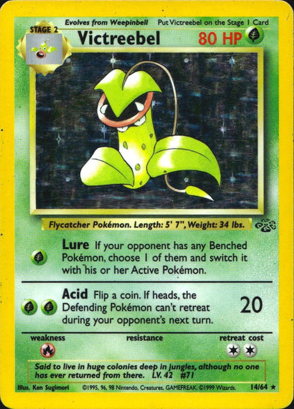 Victreebel 14/64 Holo Rare Jungle Pokemon Moderately Played