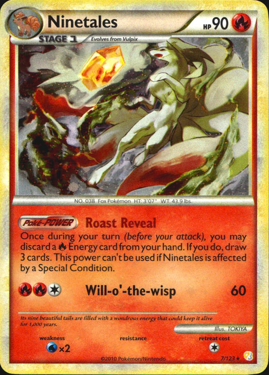 Ninetales 7/123 HeartGold & SoulSilver Holo Rare Pokemon Near Mint