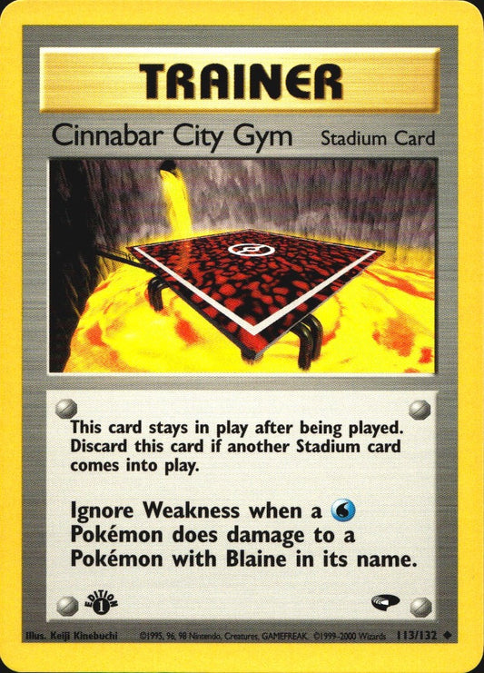 Cinnabar City Gym 113/132 Gym Challenge Uncommon Pokemon 1st Edition Near Mint