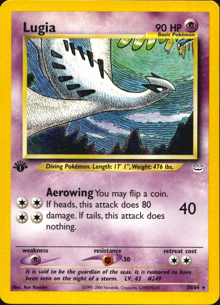Lugia 20/64 Neo Revelation Rare Pokemon 1st Edition Near Mint