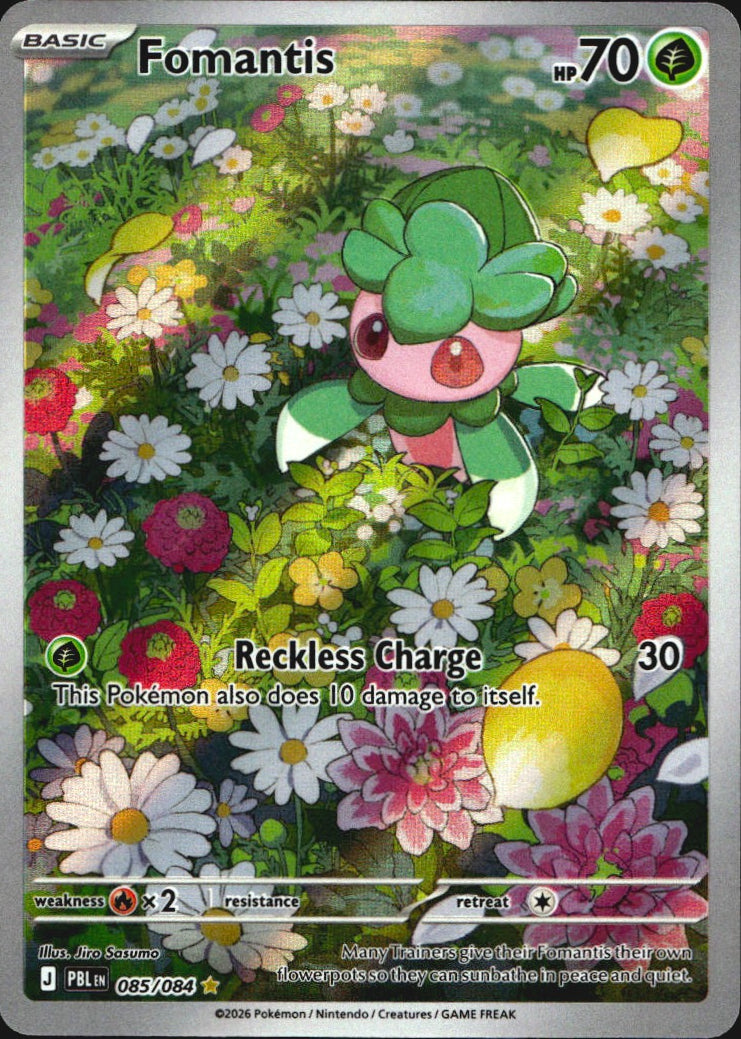 Fomantis 085/084 Pitch Black Illustration Rare Pokemon Holo Near Mint