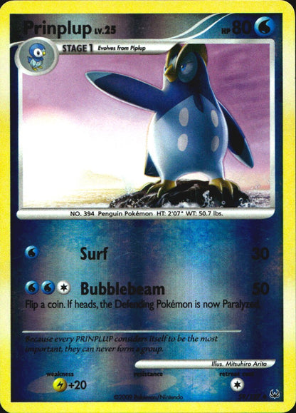 Prinplup 59/127 Platinum Uncommon Pokemon Reverse Holo Near Mint
