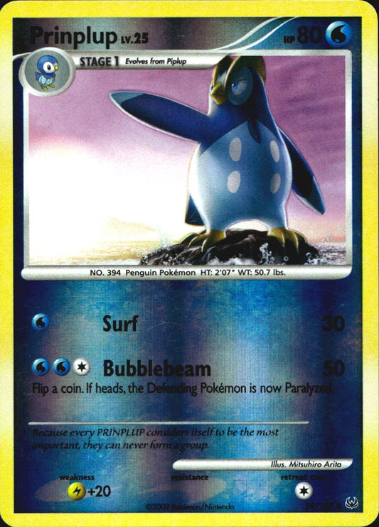 Prinplup 59/127 Platinum Uncommon Pokemon Reverse Holo Near Mint