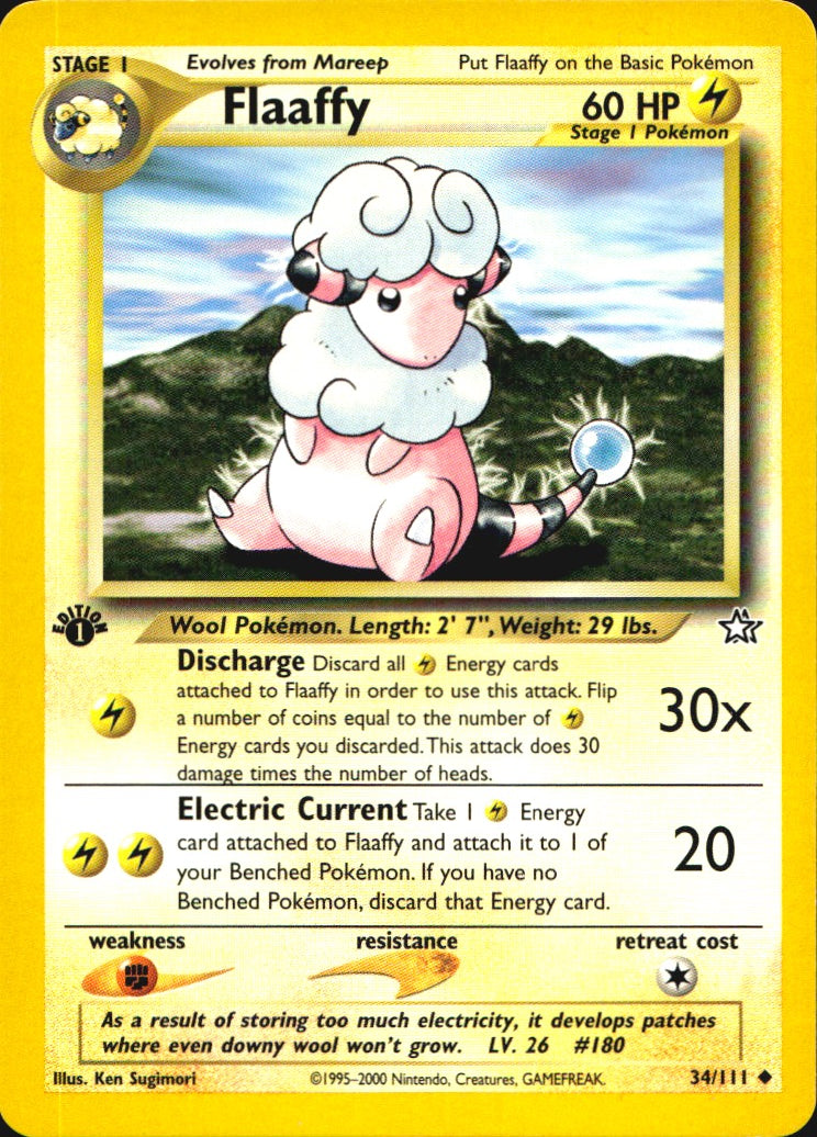 Flaaffy 34/111 Uncommon Neo Genesis Pokemon 1st Edition Near Mint
