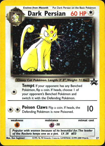 Dark Persian 17 Wizards Black Star Promos Promo Pokemon Holo Near Mint