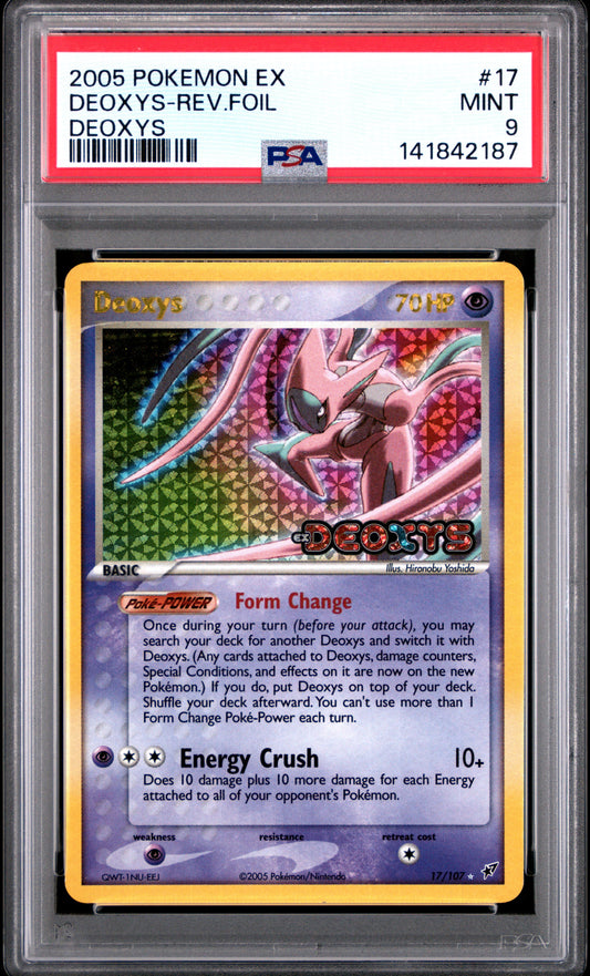 Deoxys Reverse Holo 17/107 Deoxys Pokemon PSA 9