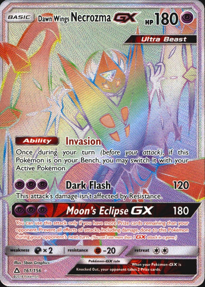 Dawn Wings Necrozma GX 161/156 Ultra Prism Rainbow Rare Pokemon Holo Near Mint