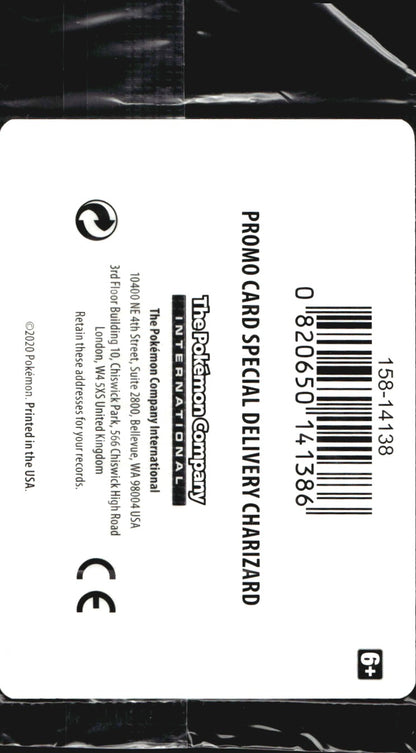 Special Delivery Charizard SWSH075 Holo Sword & Shield Promo Sealed promo