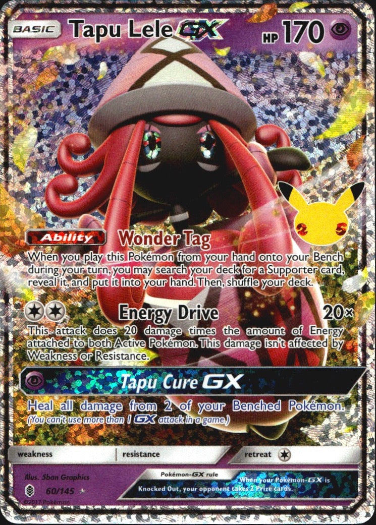 Tapu Lele GX 60/145 Celebrations: Classic Collection Pokemon Holo NM
