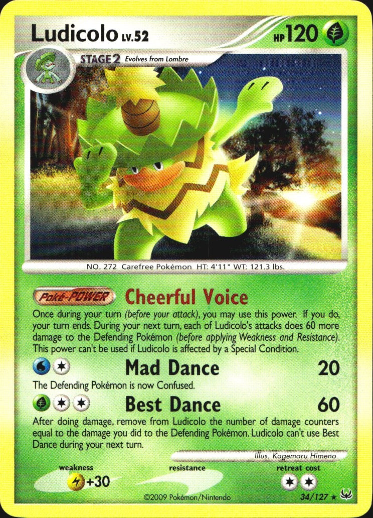 Ludicolo 34/127 Platinum Rare Pokemon Near Mint