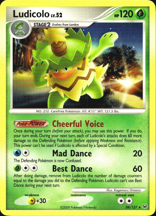 Ludicolo 34/127 Platinum Rare Pokemon Near Mint