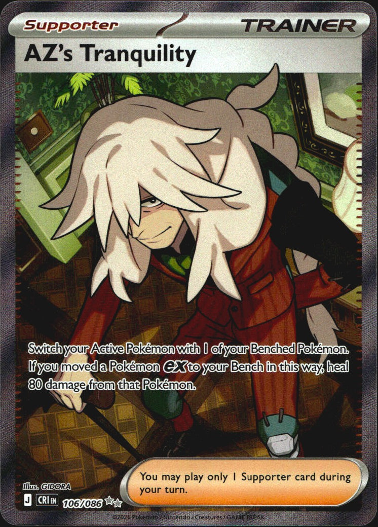 AZ's Tranquility 106/086 Ultra Rare Chaos Rising Pokemon Near Mint