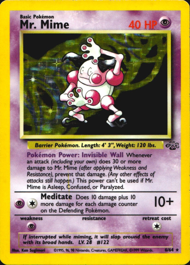 Mr. Mime 6/64 Holo Rare Jungle Pokemon Lightly Played