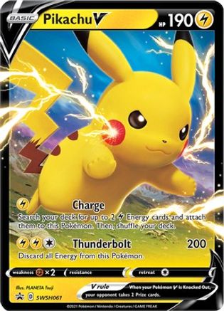 Pikachu V SWSH061 Holo Promo Sword & Shield Promo Pokemon Near Mint