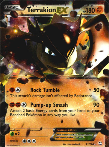Terrakion EX 71/124 Dragons Exalted Holo EX Rare Pokemon Lightly Played