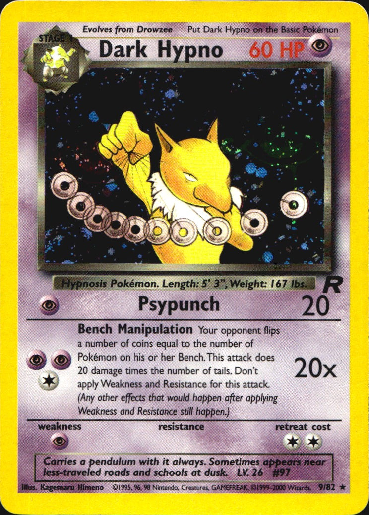 Dark Hypno 9/82 Holo Rare Team Rocket Pokemon Near Mint