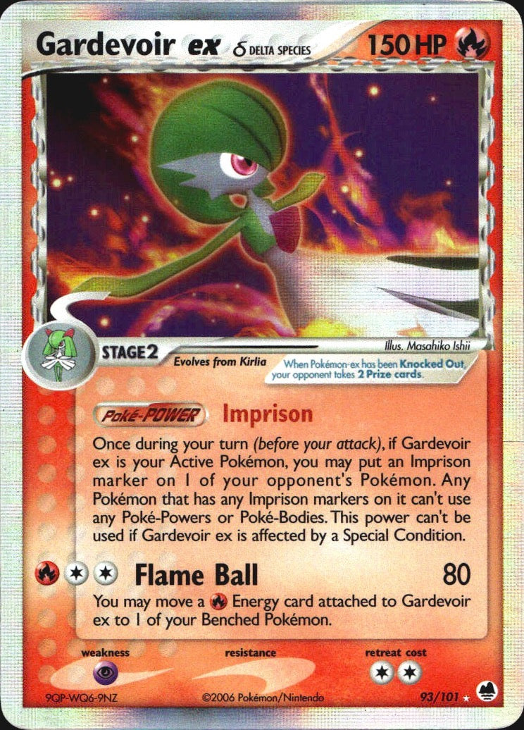 Gardevoir ex 93/101 Holo EX Rare Dragon Frontiers Pokemon Lightly Played