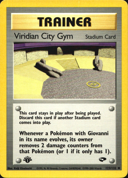 Viridian City Gym 123/132 Uncommon Gym Challenge Pokemon 1st Edition Near Mint
