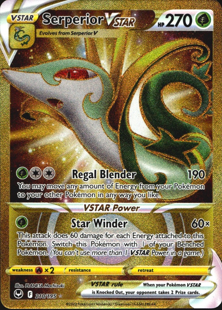 Serperior VSTAR 210/195 Silver Tempest Secret Rare Pokemon Holo Near Mint