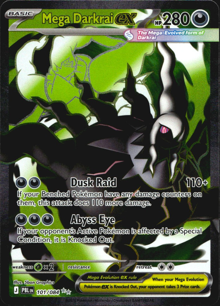 Mega Darkrai ex 101/084 Pitch Black Ultra Rare Pokemon Holo Near Mint
