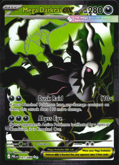 Mega Darkrai ex 101/084 Pitch Black Ultra Rare Pokemon Holo Near Mint