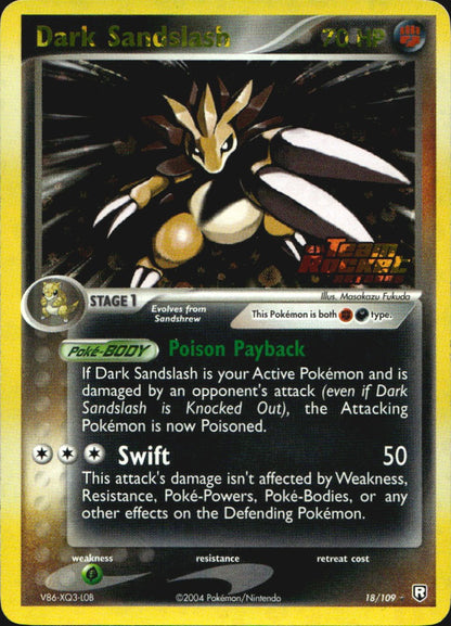 Dark Sandslash 18/109 Team Rocket Returns Rare Pokemon Reverse Holo Near Mint