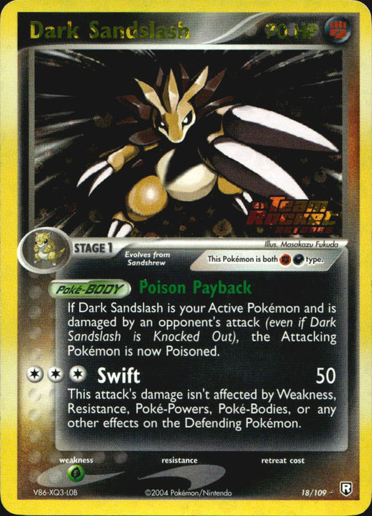 Dark Sandslash 18/109 Team Rocket Returns Rare Pokemon Reverse Holo Near Mint