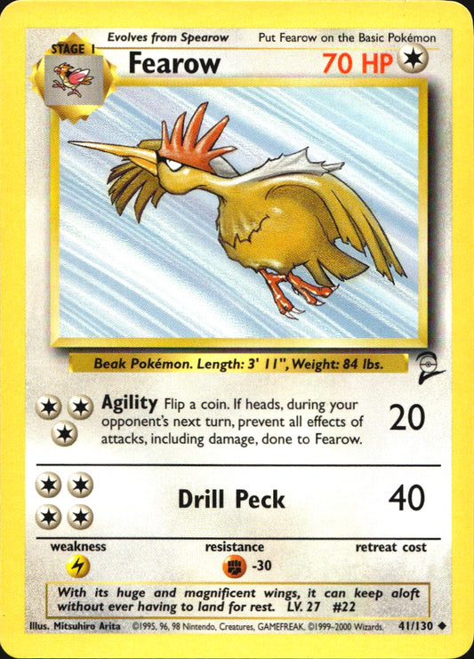 Fearow 41/130 Base Set 2 Uncommon Pokemon Near Mint