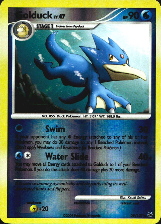 Golduck 29/127 Platinum Rare Pokemon Reverse Holo Near Mint