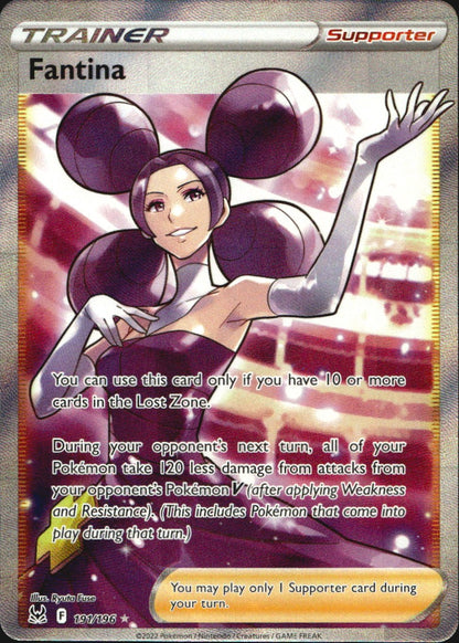 Fantina 191/196 Lost Origin Ultra Rare Pokemon Holo Near Mint