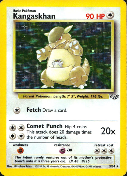 Kangaskhan 5/64 Holo Rare Jungle Pokemon Near Mint