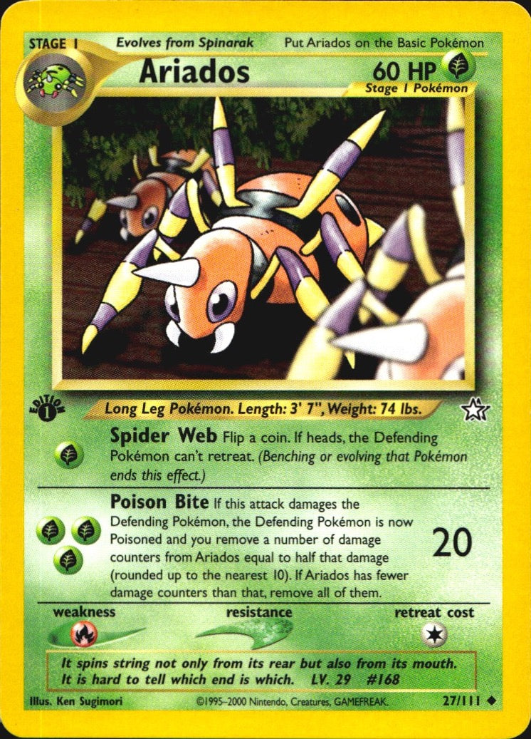 Ariados 27/111 Uncommon Neo Genesis Pokemon 1st Edition Near Mint