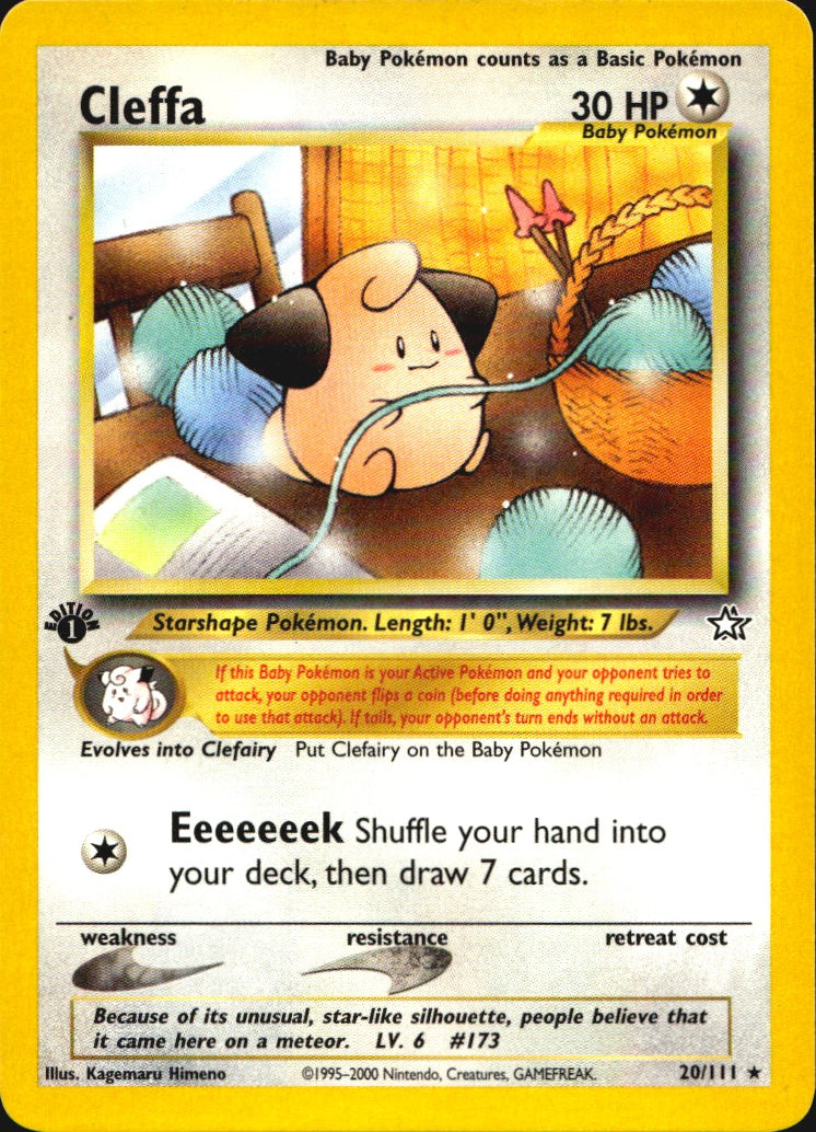 Cleffa 20/111 Neo Genesis Rare Pokemon 1st Edition Near Mint