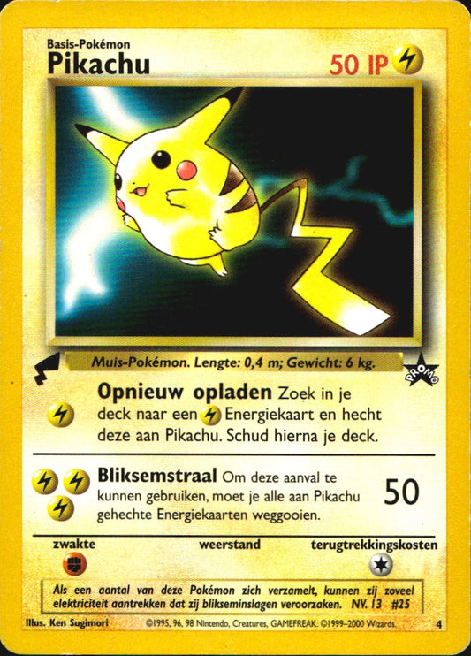 Pikachu 4 World Collection Dutch Promo Moderately Played