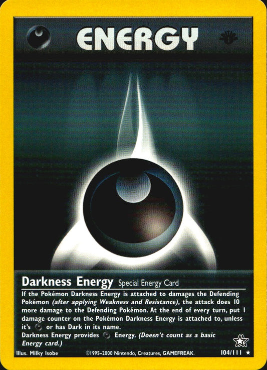 Darkness Energy 104/111 Neo Genesis Rare Pokemon 1st Edition Near Mint