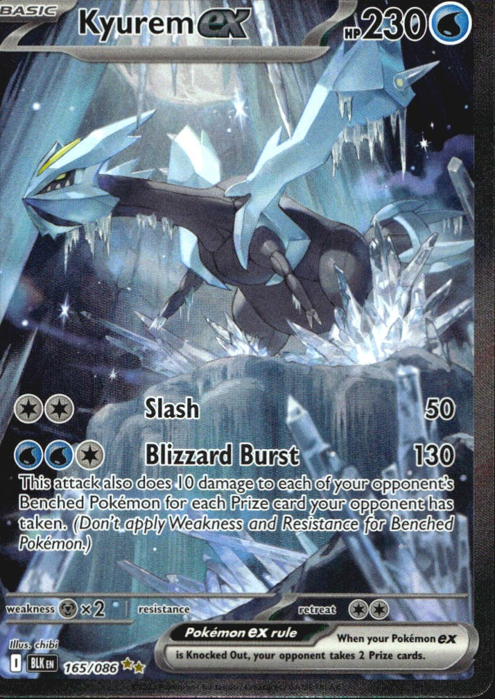 Kyurem ex 165/086 Holo Special Illustration Rare Black Bolt Pokemon Near Mint