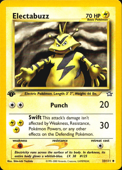 Electabuzz 33/111 Uncommon Neo Genesis Pokemon 1st Edition Near Mint