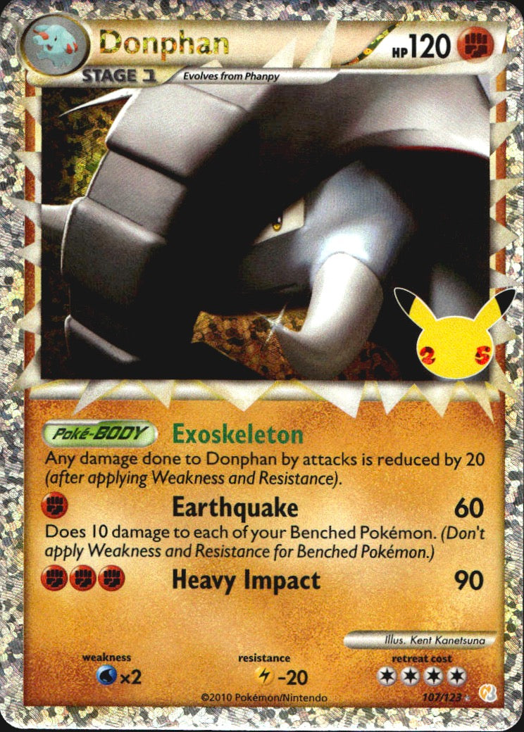 Donphan 107/123 Celebrations: Classic Collection Pokemon Holo NM